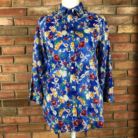 Lauren Ralph Lauren Tops - Lauren Ralph Lauren Lovely Blue Floral Print Top